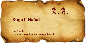 Kugel Noémi névjegykártya